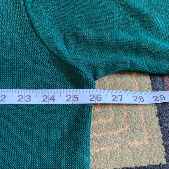 Vintage Izod Crest Logo Acrylic Cardigan Sweater Sz L USA Made Forest Green - Picture 7 of 8